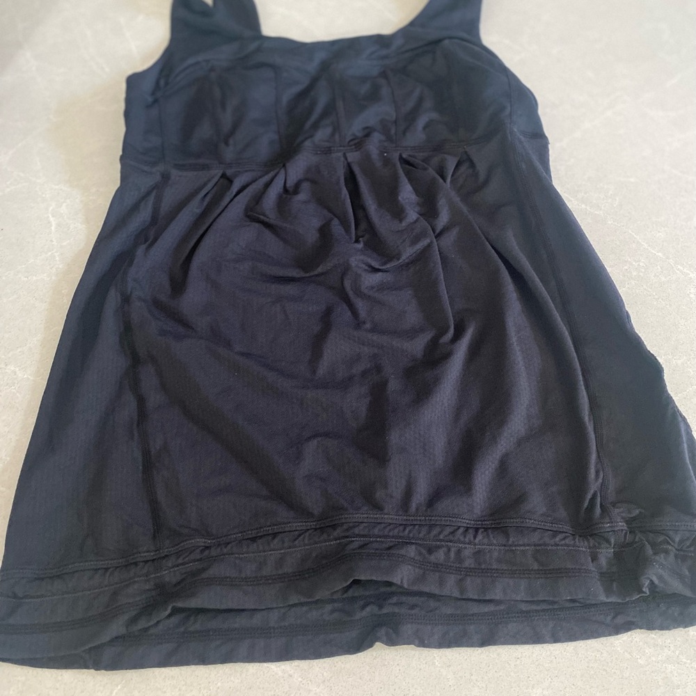 Lululemon Athletica Black Elevate Cinch Waist Top Size 6 Vintage Style